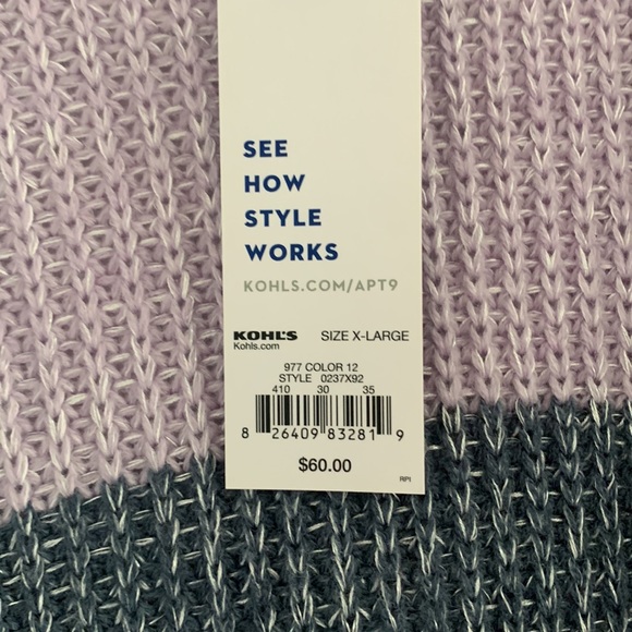 A long sweater purple blue gray light gray. - Picture 2 of 2